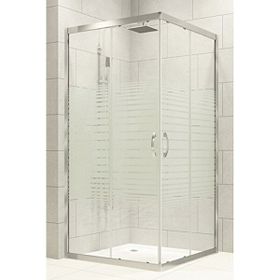 Durul Kare 5 mm Çizgili Duş Teknesi 80x80x195 cm Duşakabin
