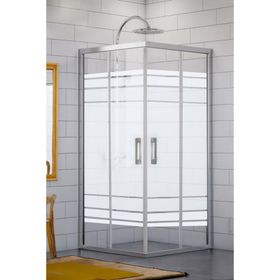 Durul Kare 5 mm Desenli 90 cm Yükseklik Duşakabin