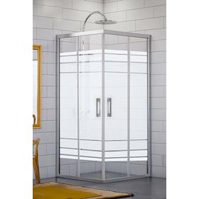 Durul Kare 5 mm Desenli 90 cm Yükseklik Duşakabin