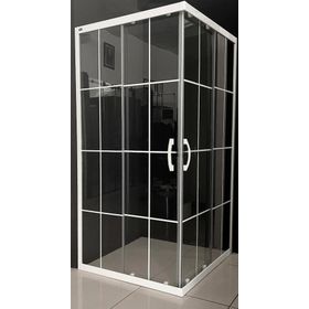 Durul Kare 5 mm Orta Buzlu Beyaz Çizgi 190 cm Duşakabin