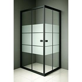 Durul Kare 5 MM Siyah Kumlama Box 85x100 CM Duşakabin