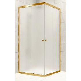 Durul Kare Altın Profil Buzlu Cam 85x110 cm Duşakabin