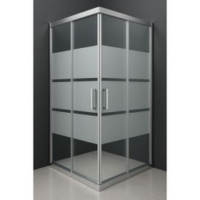 Durul Kare Parlak Temperli Cam Alüminyum Malzeme 5 mm Kumlama Box Desen 105x120 cm Duşakabin
