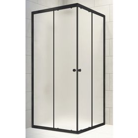 Durul Kare Siyah Buzlu Cam 70x80 cm Duşakabin