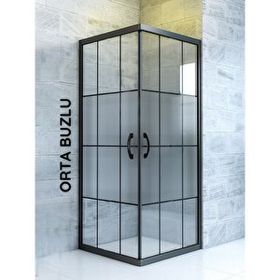 Durul Kare Siyah Çizgi 70x120 cm Duşakabin