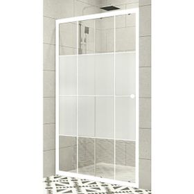 Durul Ön Cephe 4 mm Orta Buzlu Beyaz Çizgi Duşakabin