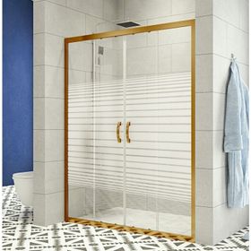 Durul Ön Cephe 5 mm Çizgili Cam H:180 cm 191 cm Duşakabin