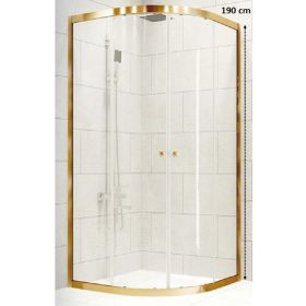 Durul Oval Altın Şeffaf 100x100 cm Duşakabin