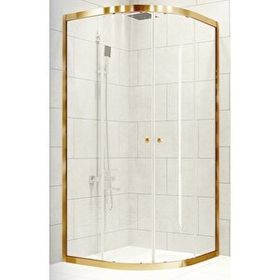 Durul Oval Altın Şeffaf 80x80 cm Duşakabin