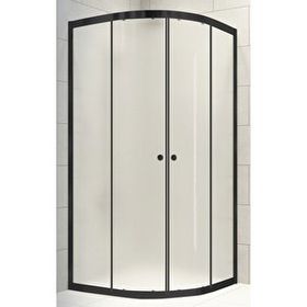 Durul Oval Siyah Buzlu 80x80 cm Duşakabin