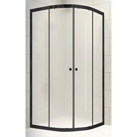 Durul Oval Siyah Buzlu 90x90 cm Duşakabin