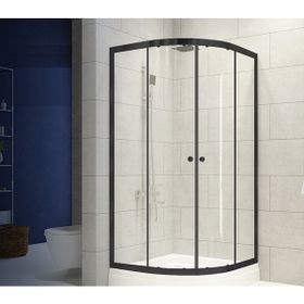 Durul Oval Siyah Cam 80x80 cm Duşakabin