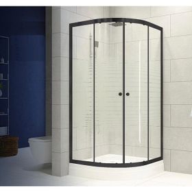 Durul Oval Siyah Cam 80x80 cm Duşakabin