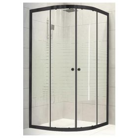Durul Oval Siyah Cam 80x80 cm Duşakabin