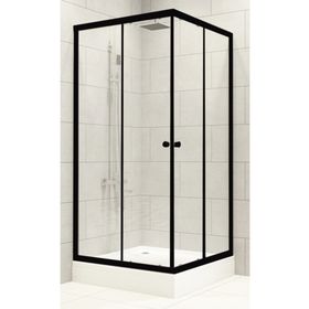 Durul Oval Siyah Cam 80x80 cm Duşakabin