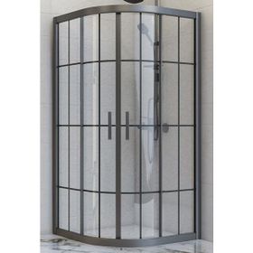 Durul Oval Siyah Çizgi 5 mm Yükseklik 190 cm 100x100 cm Duşakabin