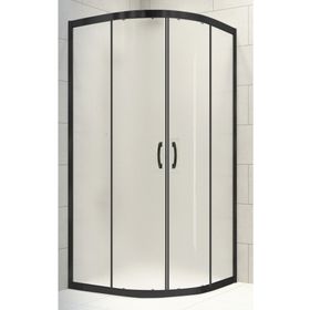 Durul Oval Siyah Profil Buzlu 5 mm Cam Yükseklik 190 cm 80x80 cm Duşakabin