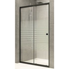 Durul Siyah Çizgili 4 mm Ön Cephe 172x180 cm Yükseklik Cam Duşakabin