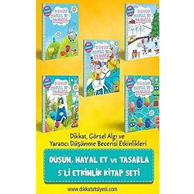 Düşün, Hayal Et ve Tasarla 5'li Etkinlik Seti - Dikkat Atölyesi Yayınları