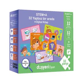 Düşyeri Oyun Stem+A Mor 32 Yapboz Bir Arada