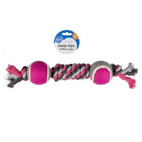 Duvo+ Simüle Düğümlü 2 Tenis Toplu 38 cm Köpek Diş İpi