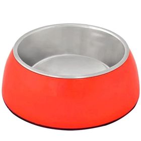 Duvo+ Socket Glossy Kırmızı 13.2 cm 450 ml Çelik Mama Ve Su Kabı