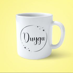 Duygu Yıldızlı Çerçeveli Yazılı Baskılı Kupa