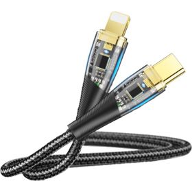 Dvip 1.2 mt Siyah Lx5 6A 200W Type-C To Lightning PD2.0 PD3.0 Hızlı Data ve Şarj Kablosu