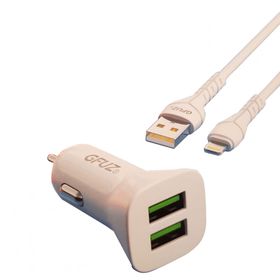 Dvip GR011 12W Lightning Kablo Çift USB Hızlı Araç Çakmaklık Şarjı