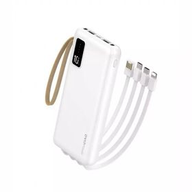 Dvip İP10 2xUsbA Type-C Micro Lightning Çıkışlı Led Göstergeli 10.000 mAh Beyaz Powerbank