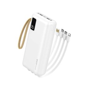 Dvip İp12 2Xusba Type-C Micro Lightning Çıkışlı Led Göstergeli 20.000 mAh Beyaz Powerbank