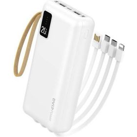 Dvip İp12 2Xusba Type-C Micro Lightning Çıkışlı Led Göstergeli 20.000 mAh Beyaz Powerbank