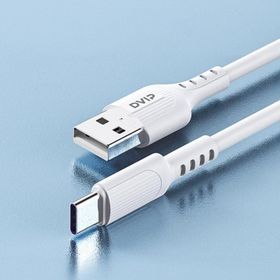 Dvip L14 1 mt Beyaz 6A 110W Fast Charging USBA to Type-C Data ve Hızlı Şarj Kablosu