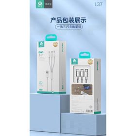 Dvip L37 3 in 1 Lightning Type-C Micro Çıkışlı Hızlı Data ve Şarj Kablosu