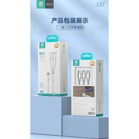 Dvip L37 3 in 1 Lightning Type-C Micro Çıkışlı Hızlı Data ve Şarj Kablosu