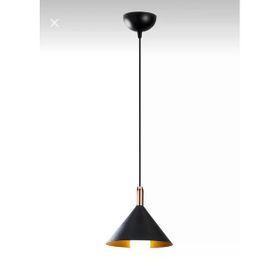 Dylight Derin Siyah Metal Dekoratif Tekli Rustik 22 cm Sarkıt Avize