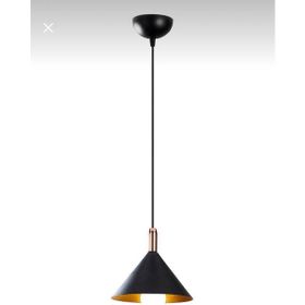 Dylight Derin Siyah Metal Dekoratif Tekli Rustik 22 cm Sarkıt Avize