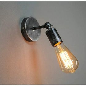 Dylight Retro Gümüş Patinalı Metal Mafsalı Dekoratif Duvar Aplik