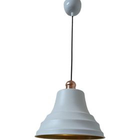 Dylight Retro Metal Bakır Duylu Beyaz Içi Gold Tekli 27 cm Sarkıt Avize