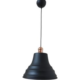 Dylight Retro Metal Bakır Duylu Siyah Içi Siyah Tekli 27 cm Sarkıt Avize