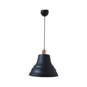 Dylight Retro Metal Bakır Duylu Siyah Içi Siyah Tekli 27 cm Sarkıt Avize