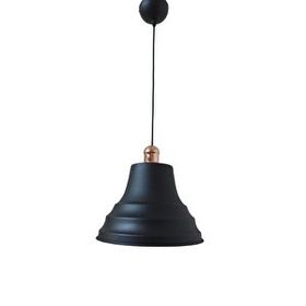 Dylight Retro Metal Bakır Duylu Siyah Içi Siyah Tekli 27 cm Sarkıt Avize