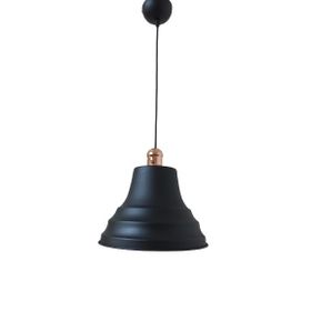 Dylight Retro Metal Bakır Duylu Siyah Içi Siyah Tekli 27 cm Sarkıt Avize