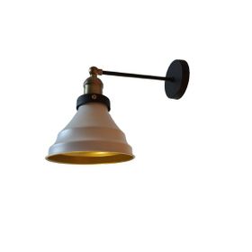 Dylight Retro Metal Dekoratif Mafsallı Siyah Beyaz Rustik Duvar Aplik
