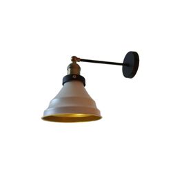 Dylight Retro Metal Dekoratif Mafsallı Siyah Beyaz Rustik Duvar Aplik