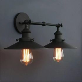 Dylight Retro Metal Dekoratif Rustik 2'li Siyah Mafsallı Duvar Aplik