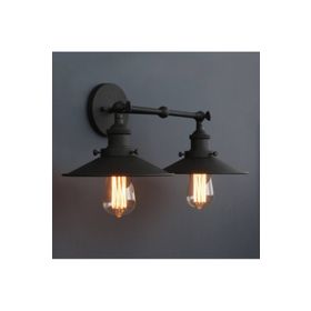 Dylight Retro Metal Dekoratif Rustik 2'li Siyah Mafsallı Duvar Aplik