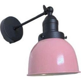 Dylight Retro Metal Dekoratif Rustik Pembe Mafsallı Duvar Aplik