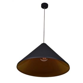 Dylight Retro Metal Dekoratif Rustik Siyah Içi Gold Tekli 50 cm Sarkıt Avize
