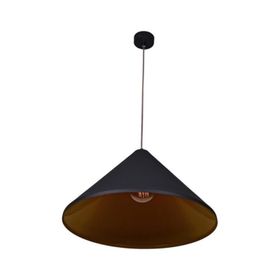 Dylight Retro Metal Dekoratif Rustik Siyah Içi Gold Tekli 50 cm Sarkıt Avize
